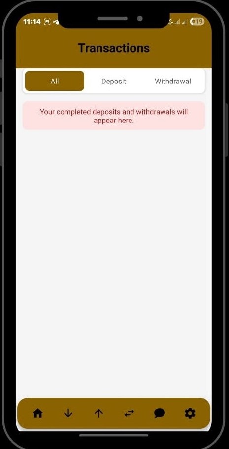 PesaDownload Transactions Screen